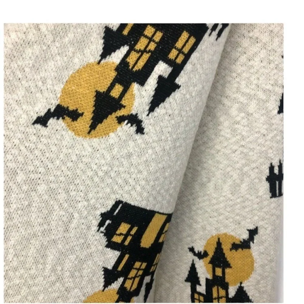 Cynthia Rowley Halloween‎ Haunted Houses Glitter Throw Blanket 50